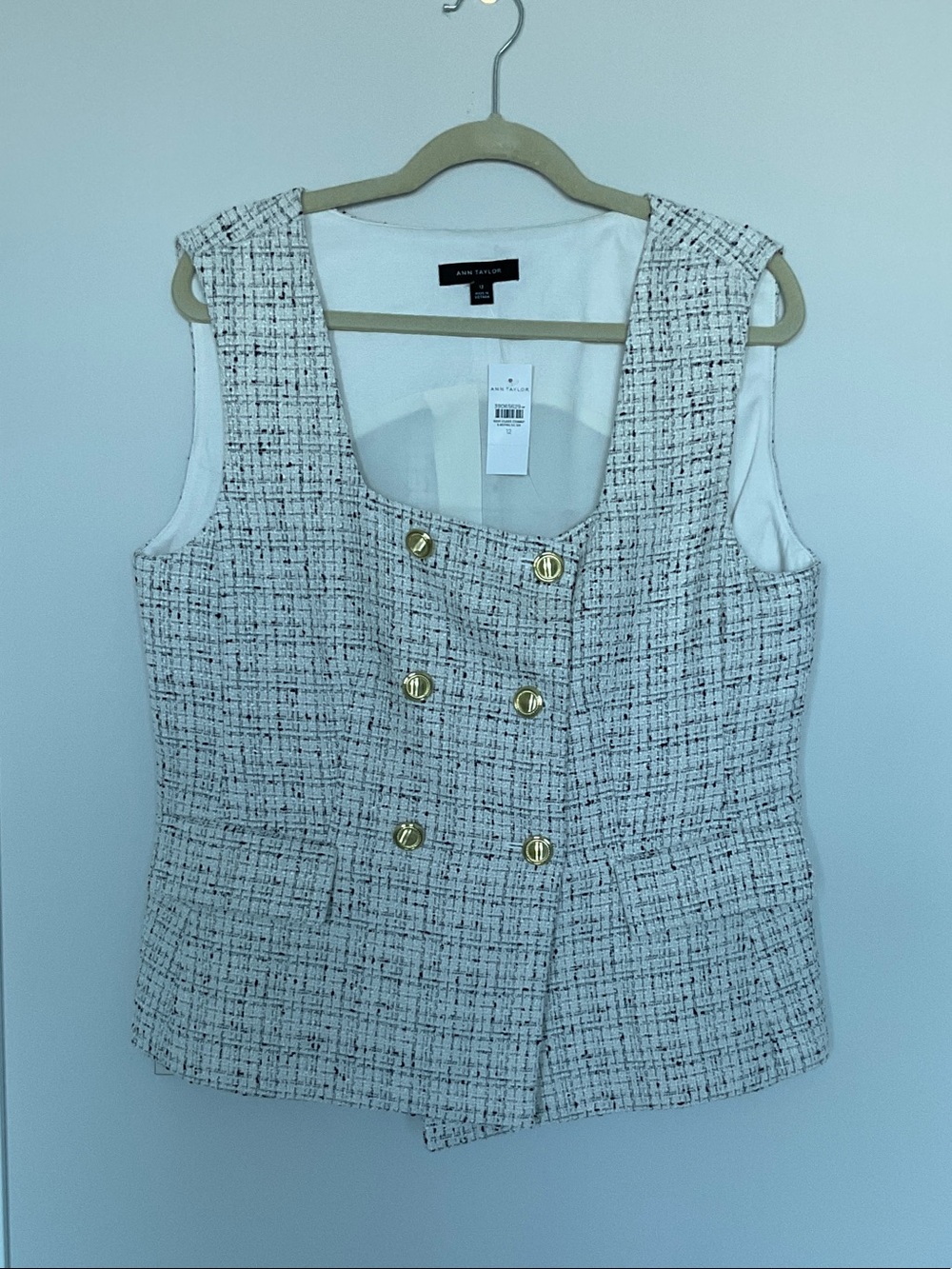 NWT Ann Taylor’s tweed vest size 12
